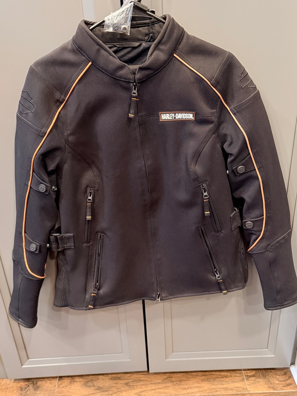 Harley-Davidson Black Jacket with Orange Trim Patch